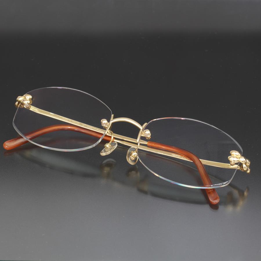 Cartier カルティエ メガネ 金無垢 750 K18 レンズ度入 眼鏡 Cartier カルティエ メガネ 金無垢 750 K18 レンズ度入 眼鏡