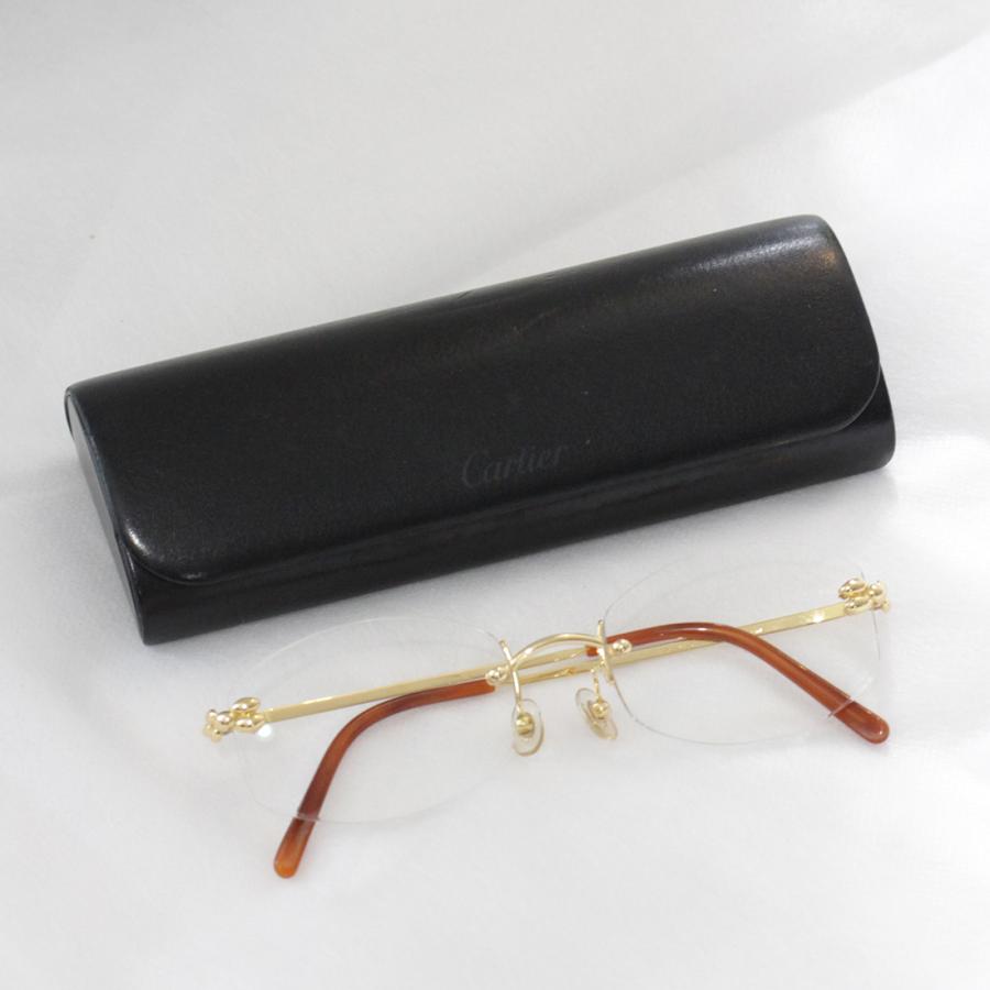 Cartier カルティエ メガネ 金無垢 750 K18 レンズ度入 眼鏡 Cartier カルティエ メガネ 金無垢 750 K18 レンズ度入 眼鏡