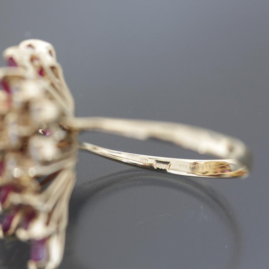 WALTHAM ウォルサム Waltham ルビーダイヤ リング 18号 K18YG 指輪  