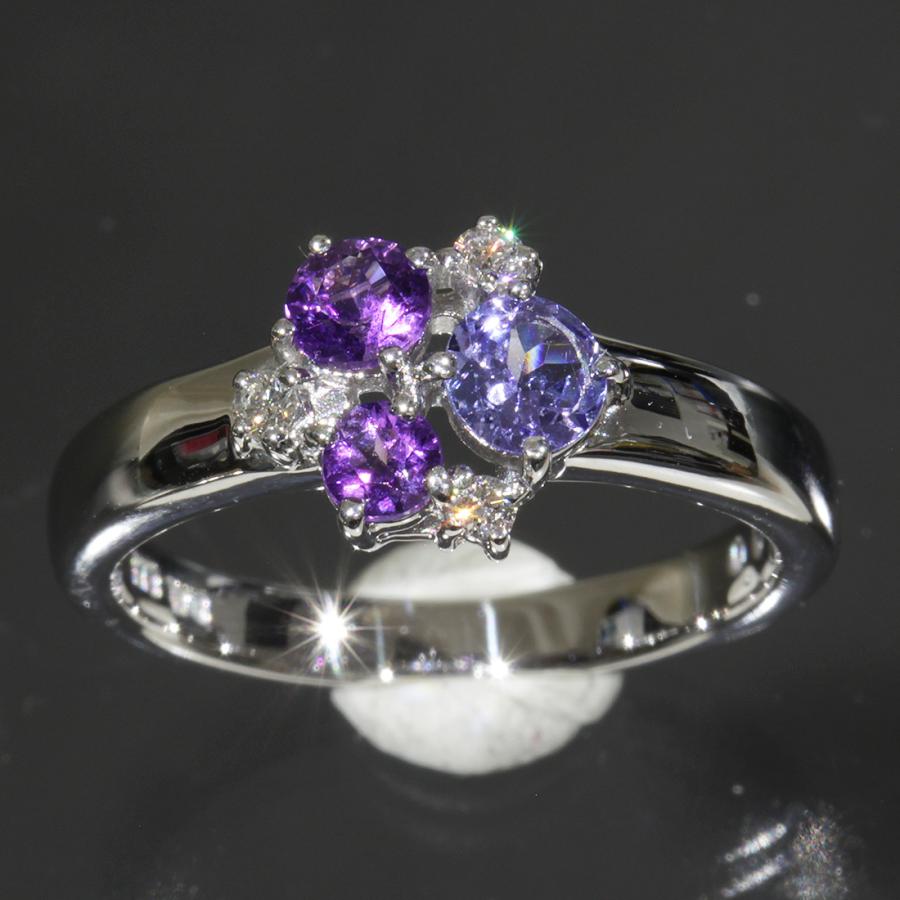 TASAKI（タサキ） アメジスト ダイヤ0.04ct リング 11号 K18WG E0719