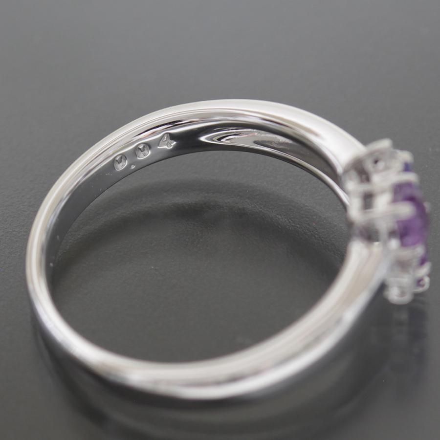 TASAKI（タサキ） アメジスト ダイヤ0.04ct リング 11号 K18WG E0719