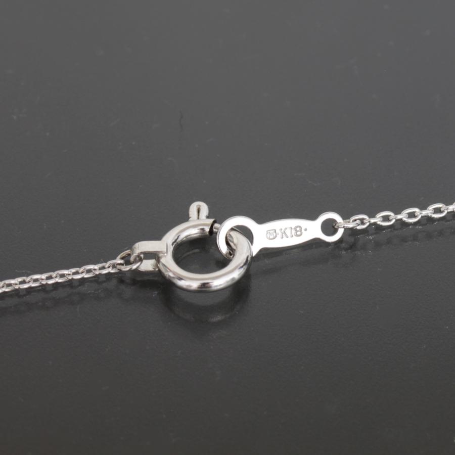 ミキモト MIKIMOTO サファイア ダイヤ ネックレス 43cm K18WG 2.7g