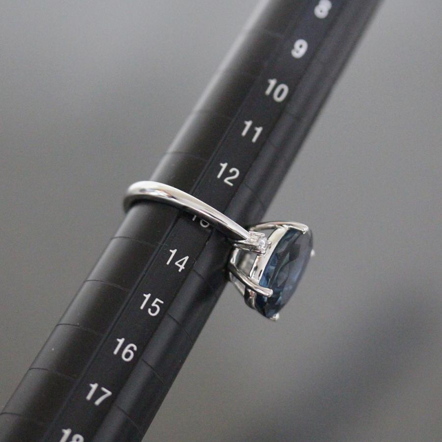 GSTV ジーエスティーブイ 青色石6ct ダイヤ0.06ctリング 13号
