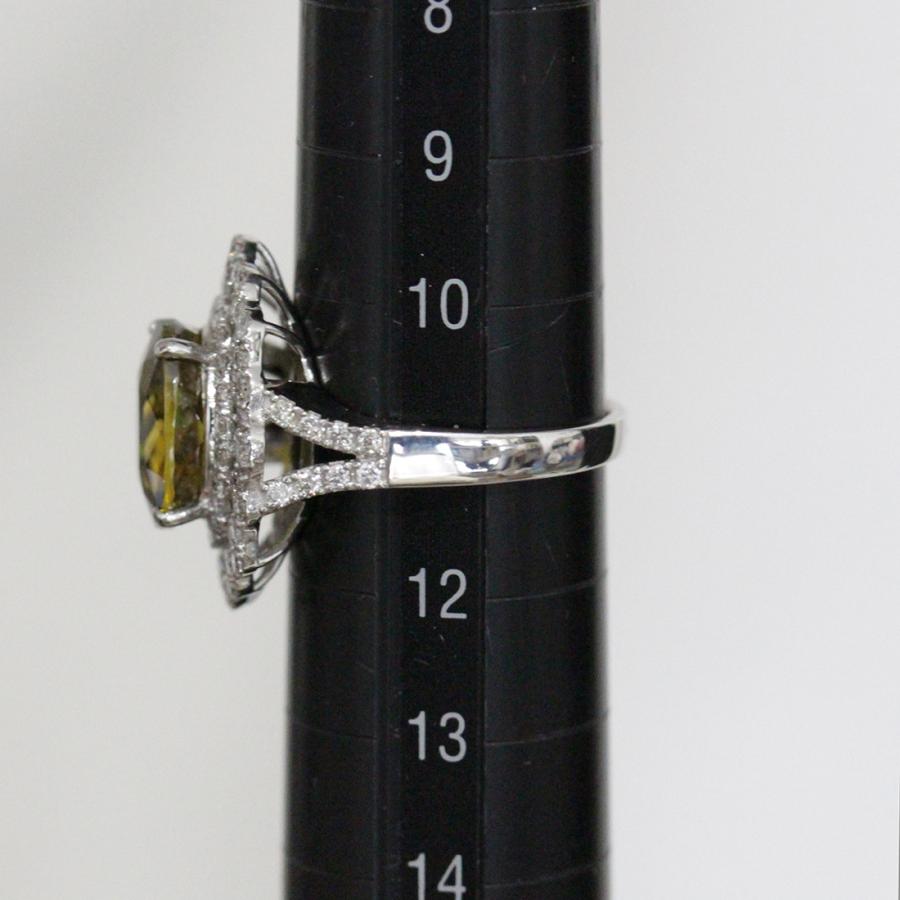 極上 スフェーン4.23ct メレダイヤ計1ct リング PT950 11号 レディース 