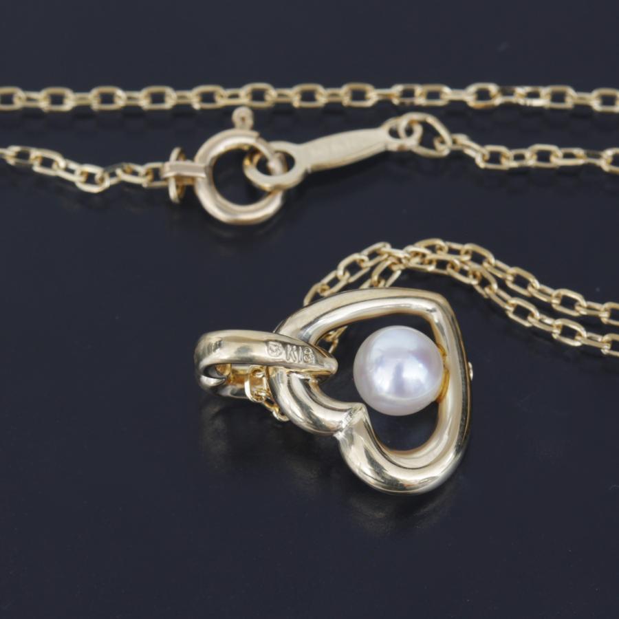 MIKIMOTO（ミキモト） アコヤパール ハート ネックレス 40cm K18YG 3.6