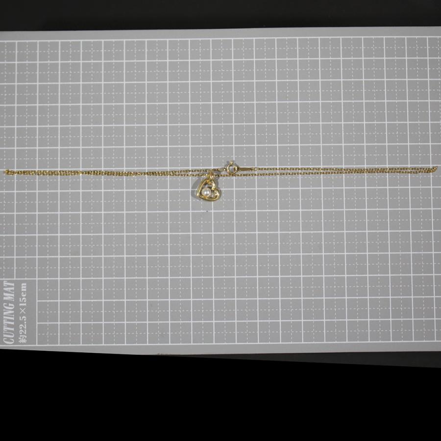 ミキモト MIKIMOTO アコヤパール ハート ネックレス 40cm K18YG  