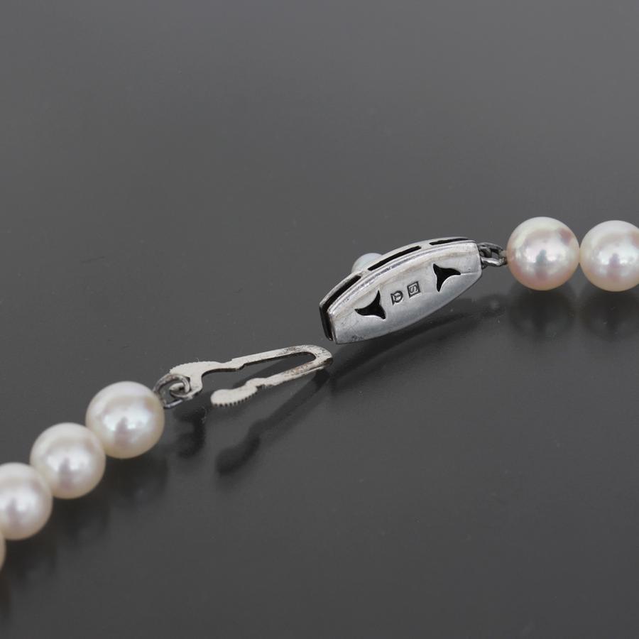 アコヤ真珠 パールネックレス 留め具シルバー 6mm-7mm 鑑別カード付き TASAKI（タサキ） アコヤパール 6mm玉 ネックレス 38cm シルバー留め具