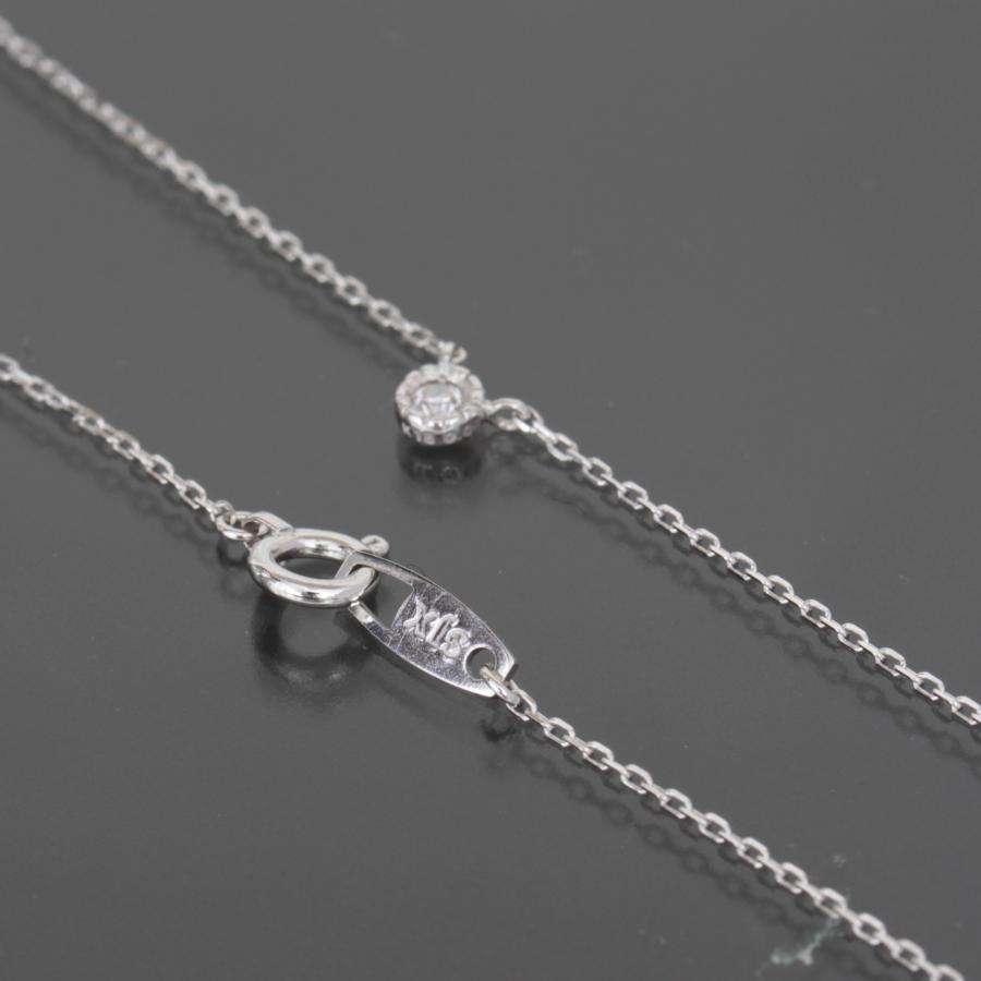 SJX エスジェイエックス 1粒ダイヤ0.03ct ネックレス K18WG レディース