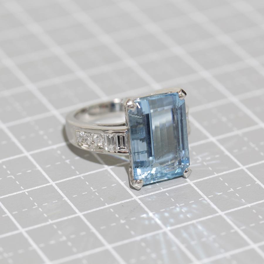 MIKIMOTO（ミキモト） アクアマリン6.68ct ダイヤ 0.51ct リング 11号