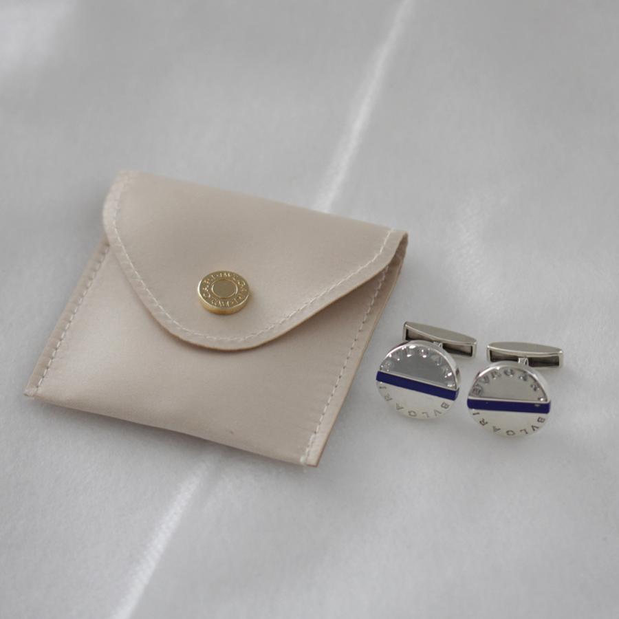 美品 ブルガリ カフス オニキス シルバー スクエア 刻印 925