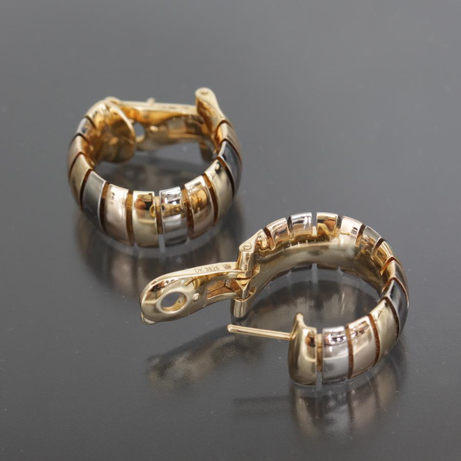 激レア カルティエ Cartier スリーカラー ピアス Au750 K18YGPGWG 27.8
