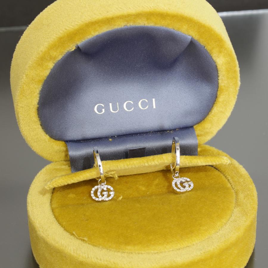 GUCCI（グッチ） GUCCI GGランニング ダイヤ イヤリング フープ Au750 