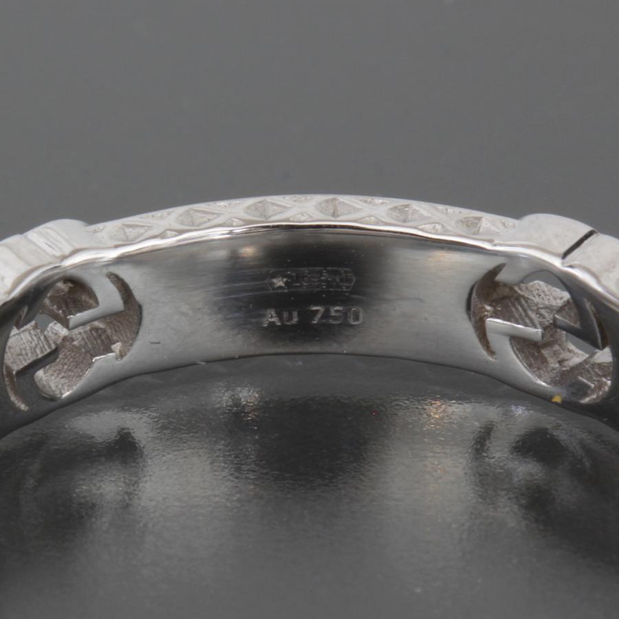 GUCCI（グッチ） インターロッキング フルダイヤ リング 19号 5g K18WG