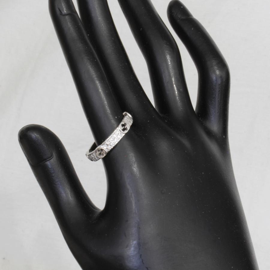 GUCCI（グッチ） インターロッキング フルダイヤ リング 19号 5g K18WG