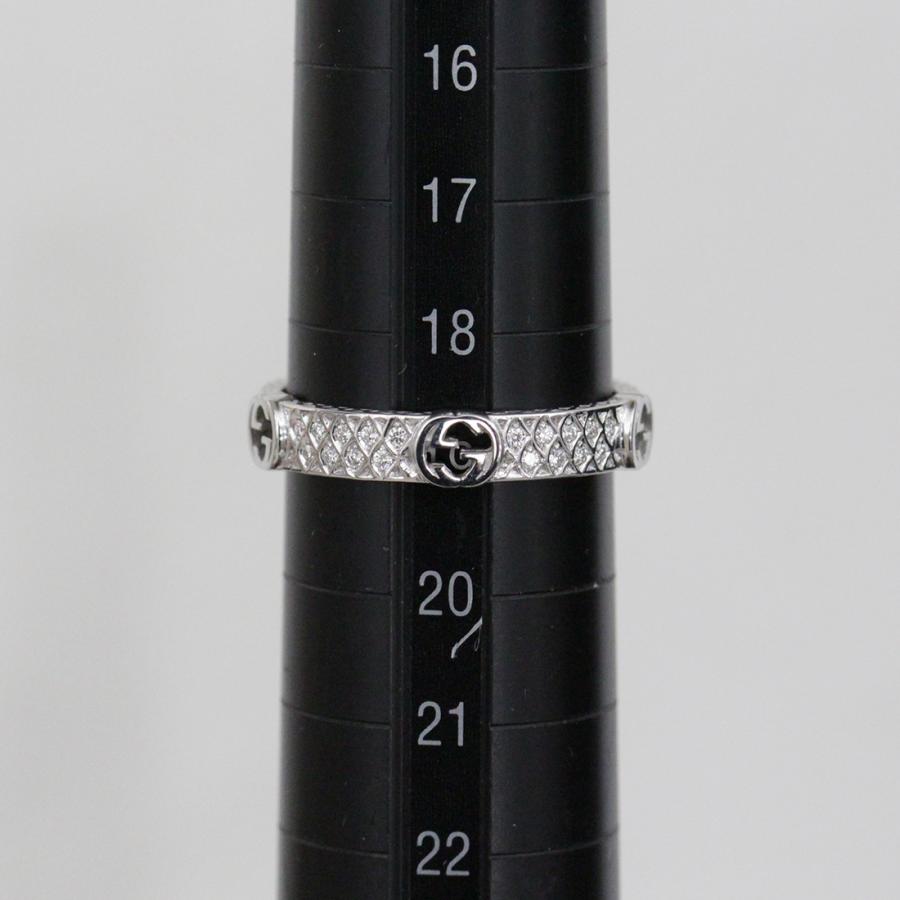 GUCCI（グッチ） インターロッキング フルダイヤ リング 19号 5g K18WG