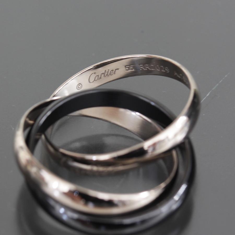 【美品】Cartier トリニティ リング クラシック Au750 約15号 Cartier（カルティエ） トリニティリング 15号 (55) Au750/CE WG 箱保