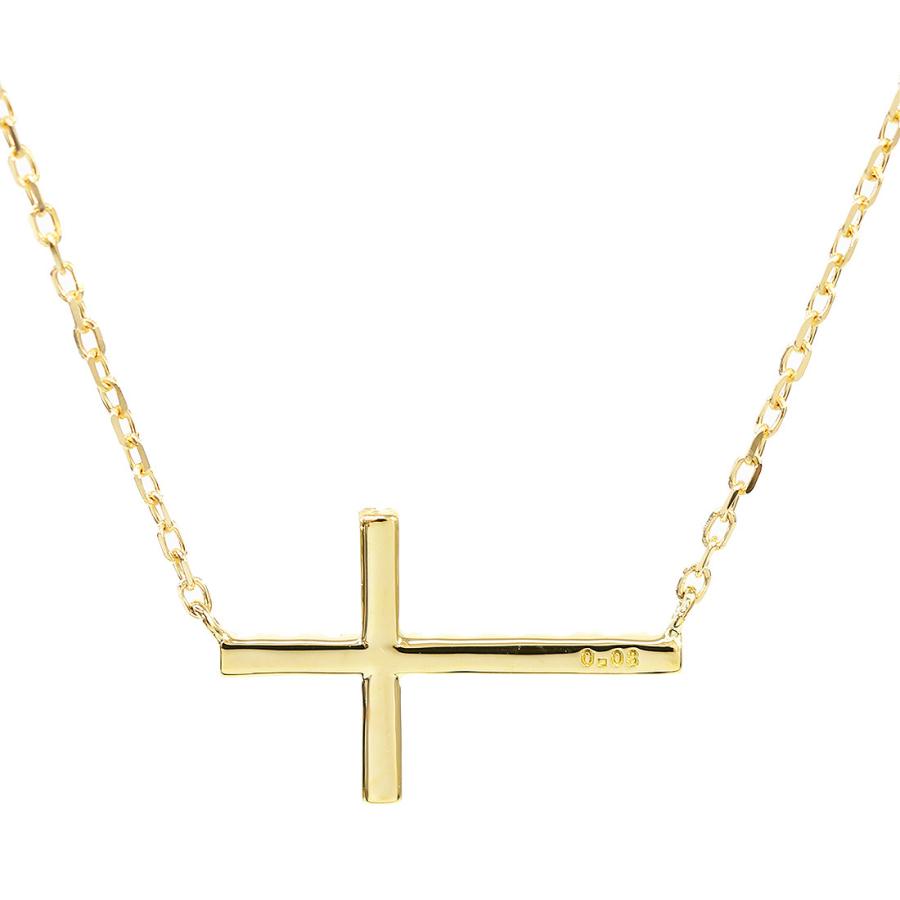 Tiam K18ゴールド×ダイヤネックレス 「Perce Neige」 0.08ct 18金 