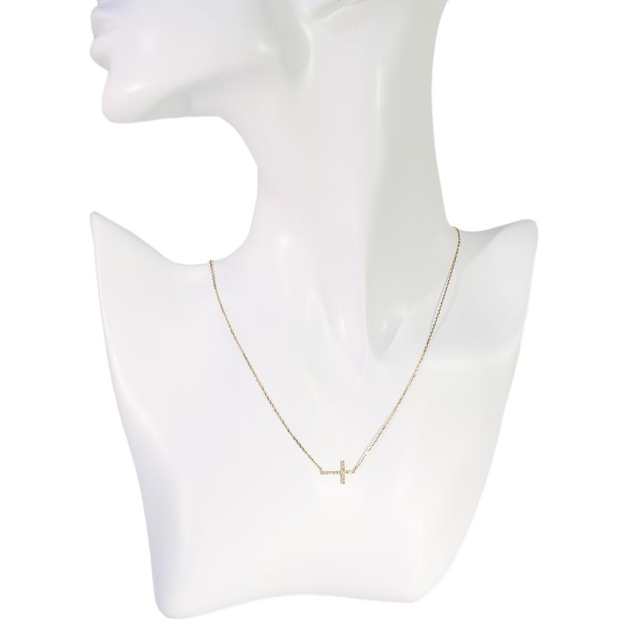Tiam K18ゴールド×ダイヤネックレス 「Perce Neige」 0.08ct 18金 