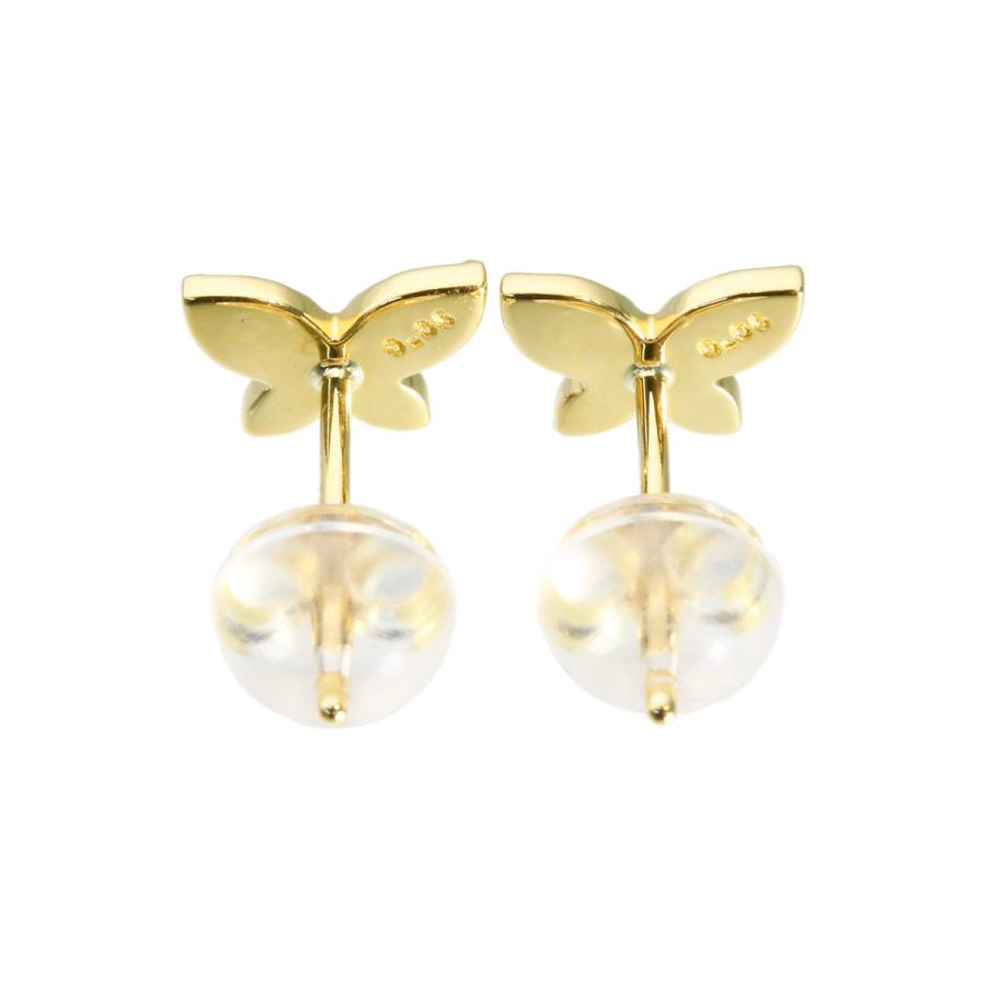 Tiam K18ゴールド×ダイヤ バタフライ ピアス「Pili-Pala」 0.12ct 18金 