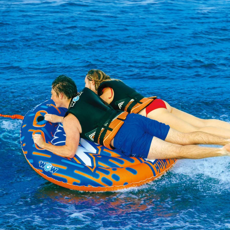 トーイングチューブ WOW/ワオ 2人乗り ノヴァ ラウンドデッキチューブ 4点セット バナナボート 