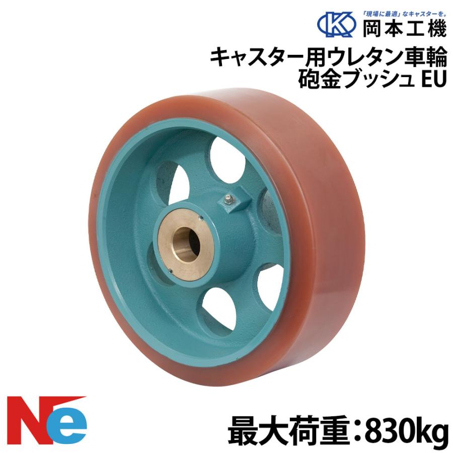 船台キャスター 砲金ブッシュ ウレタンゴムタイヤ EU 250×65 岡本工機 