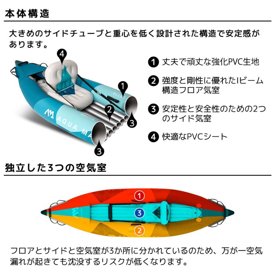 AQUA MARINA(アクアマリーナ) Betta ベッタ カヤック インフレータブル パドル付 1人乗り | AQUA MARINA | 03