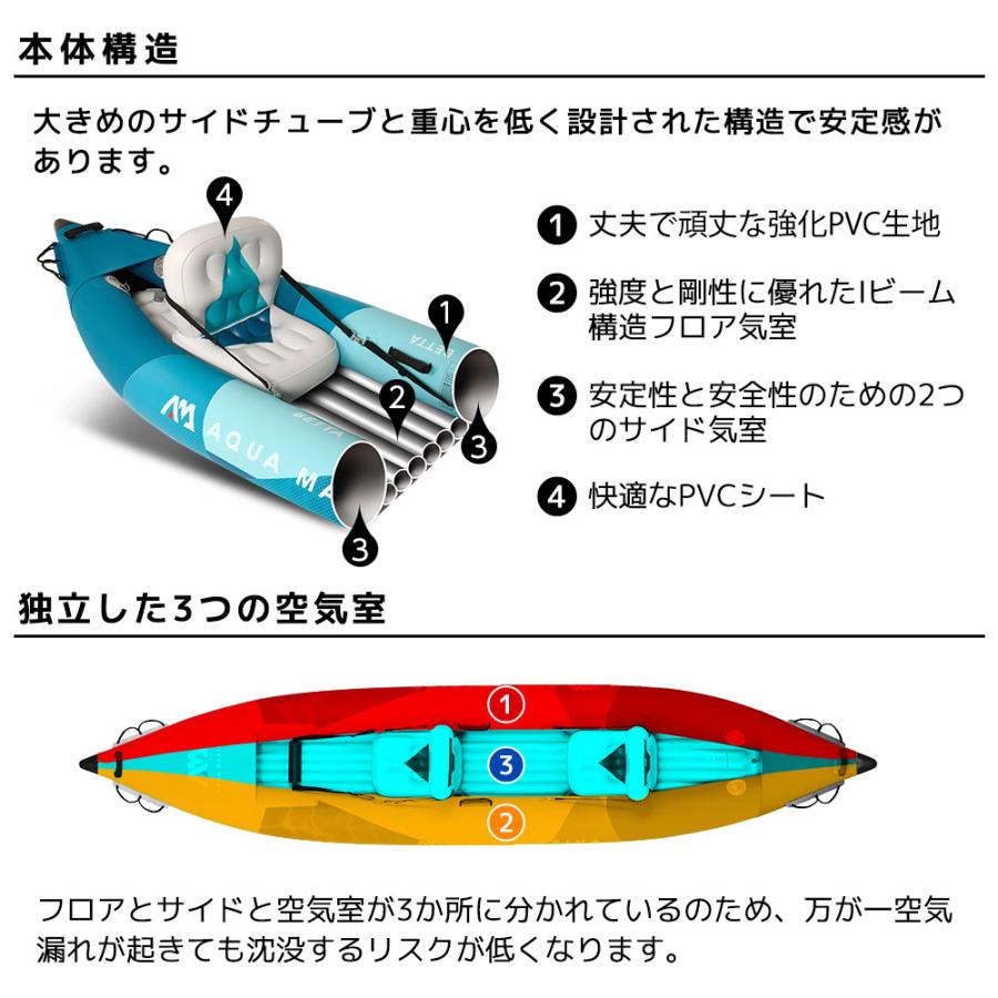 AQUA MARINA(アクアマリーナ) Betta ベッタ カヤック インフレータブル パドル付 2人乗り | AQUA MARINA | 03