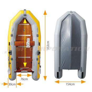 FMR-505 ウッドフロア イエロー/ライトグレー 予備検査付き 5人乗り ゴムボート アキレス｜neonet｜02