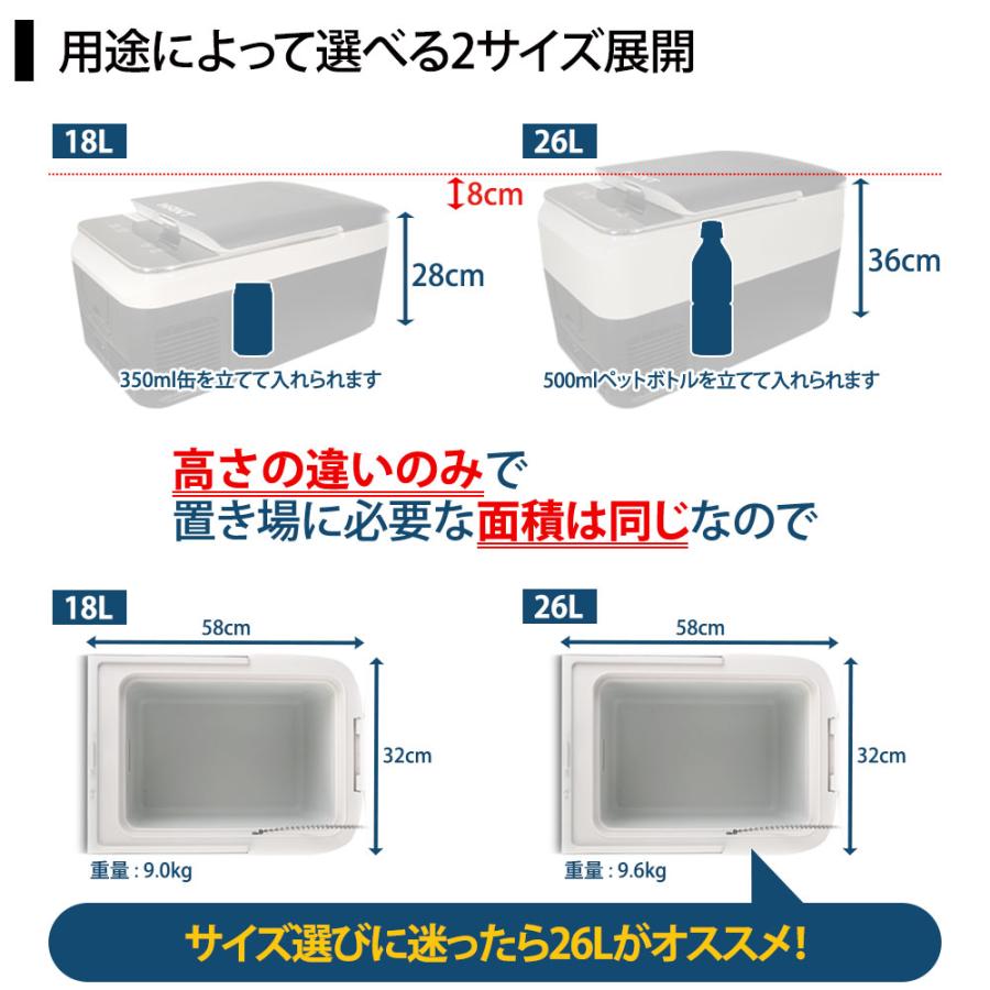 ポータブル 26L HANT ハント AC DC電源 家庭用コンセント 車用 保冷庫 アウトドア キャンプ クーラーボックス 冷凍冷蔵庫｜neonet｜02