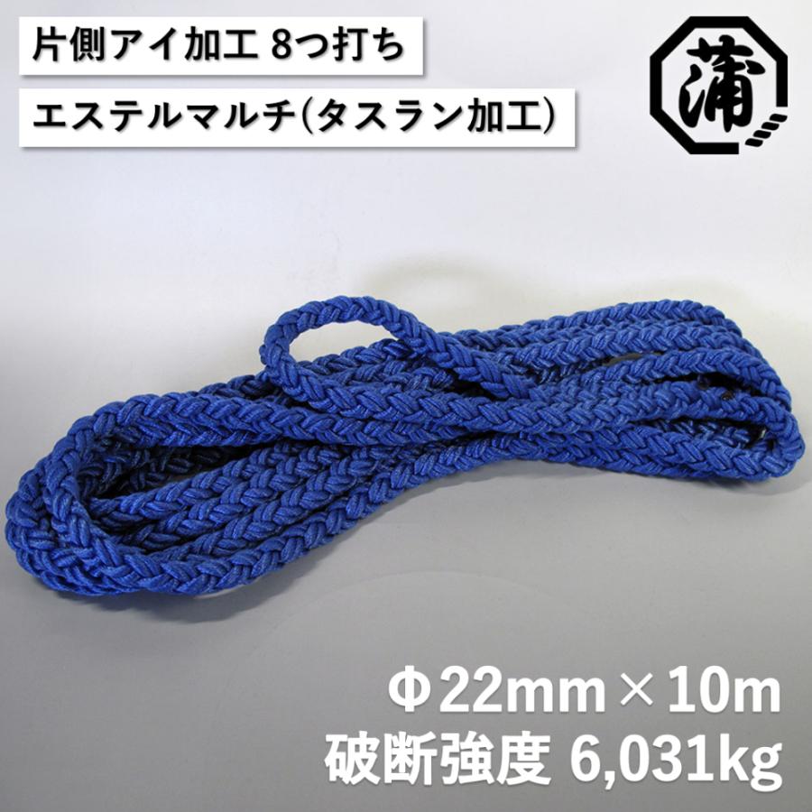 HANT（ハント） 蒲印 もやいロープ φ22mm 10m 8つ打ち クロスロープ 