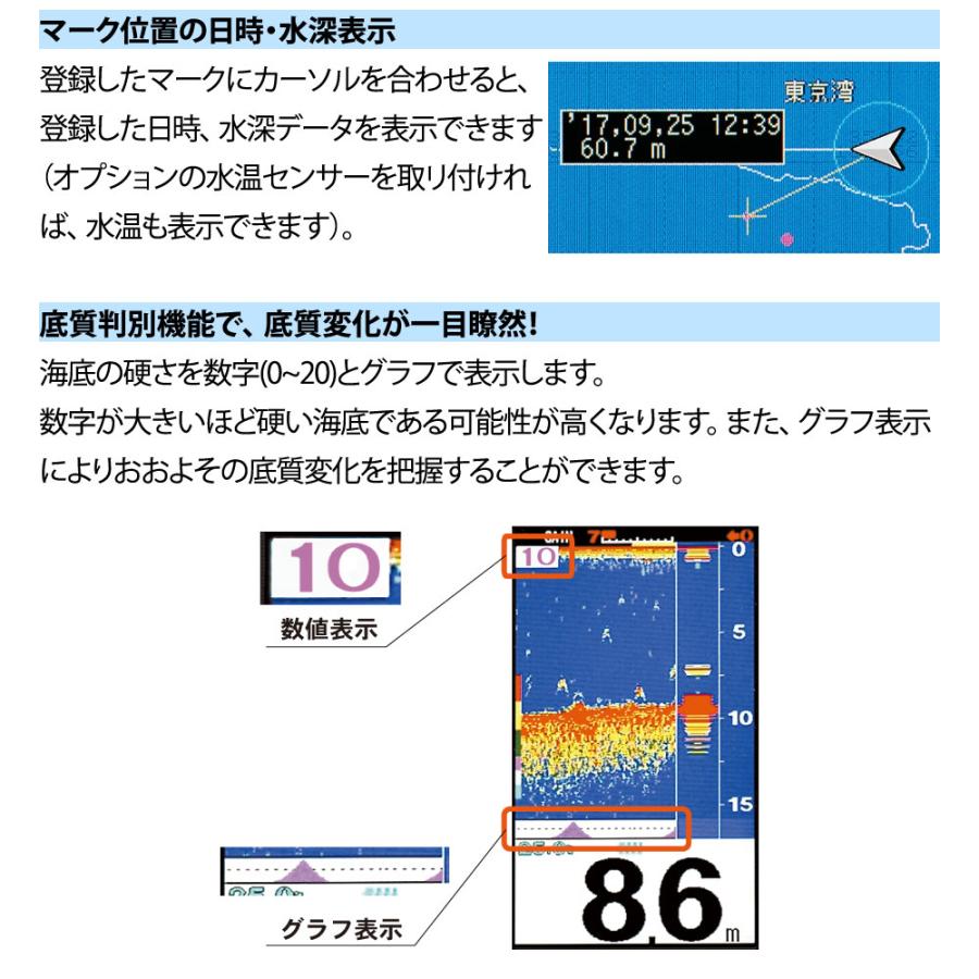 ホンデックス PS-611CNII TD04A振動子 BMOバッテリーセット GPSアンテナ内蔵 5型ワイド GPS 魚探 100W 200kHz 魚群探知機｜neonet｜09