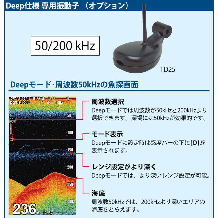 魚探 ホンデックス PS-711CN ディープ仕様 TD25振動子セット GPSアンテナ内蔵 7型ワイド GPS 100W 50/200kHz 魚群探知機_3