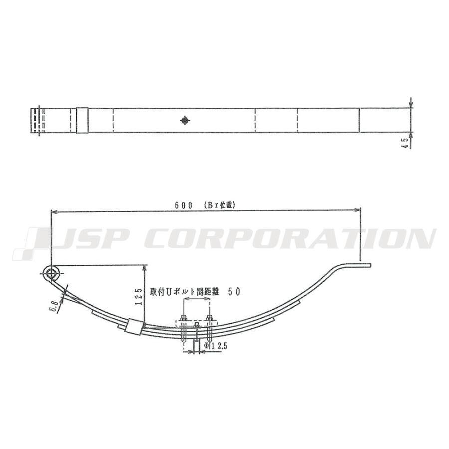 SOREX（ソレックス） トレーラー用 リーフスプリング（1ヶ） NX〜14F用