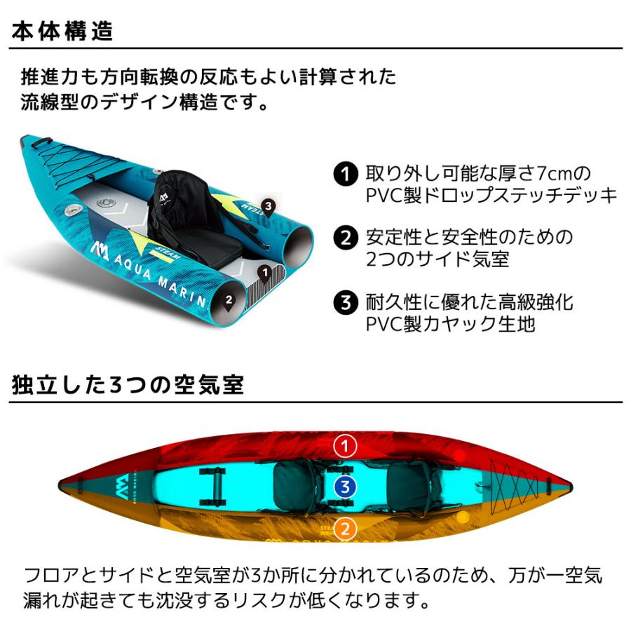 AQUA MARINA（アクアマリーナ） カヤック インフレータブル Steam 