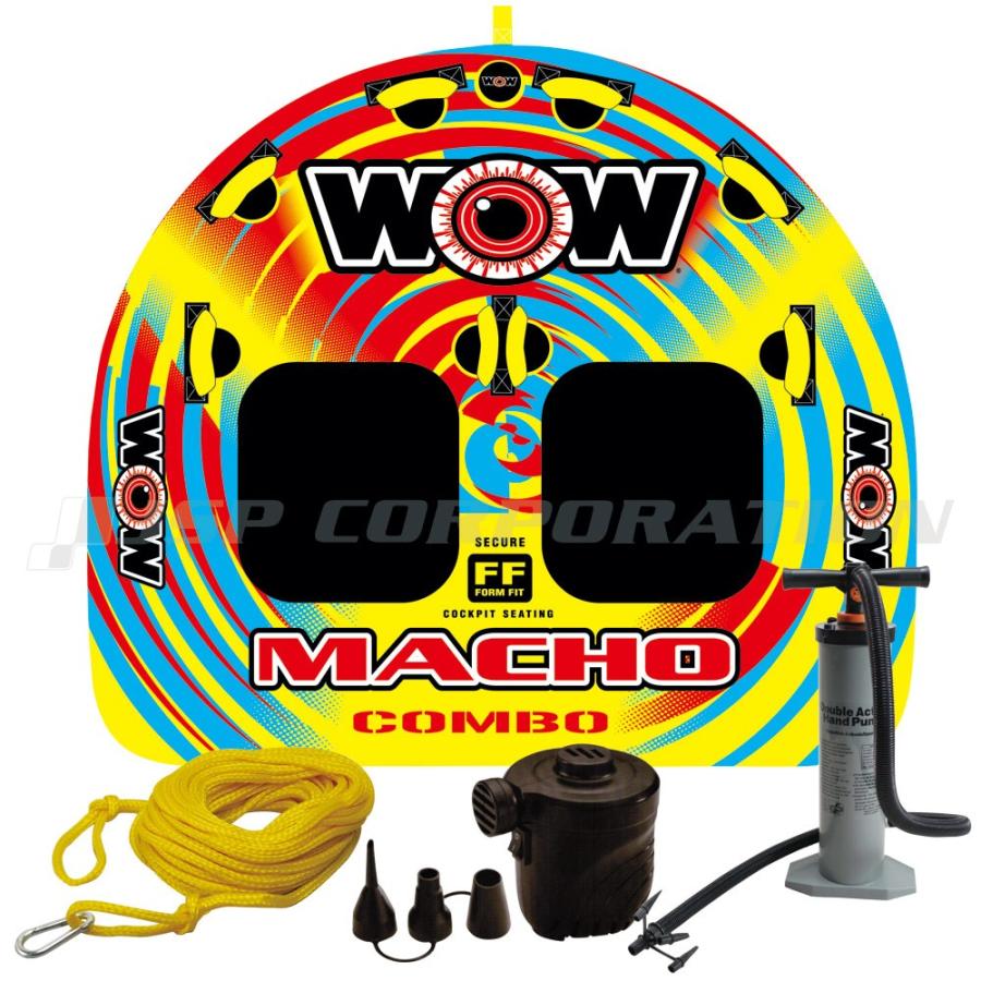 バナナボート2点＋トーイングチューブ2点　4点セット WOW トーイングチューブ WOW/ワオ 2人乗り マッチョ 2P 4点