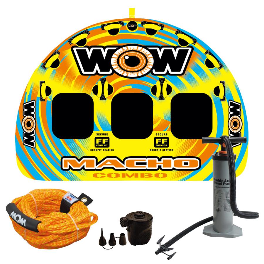 トーイングチューブ WOW/ワオ 3人乗り マッチョ 3P 4点セット バナナボート