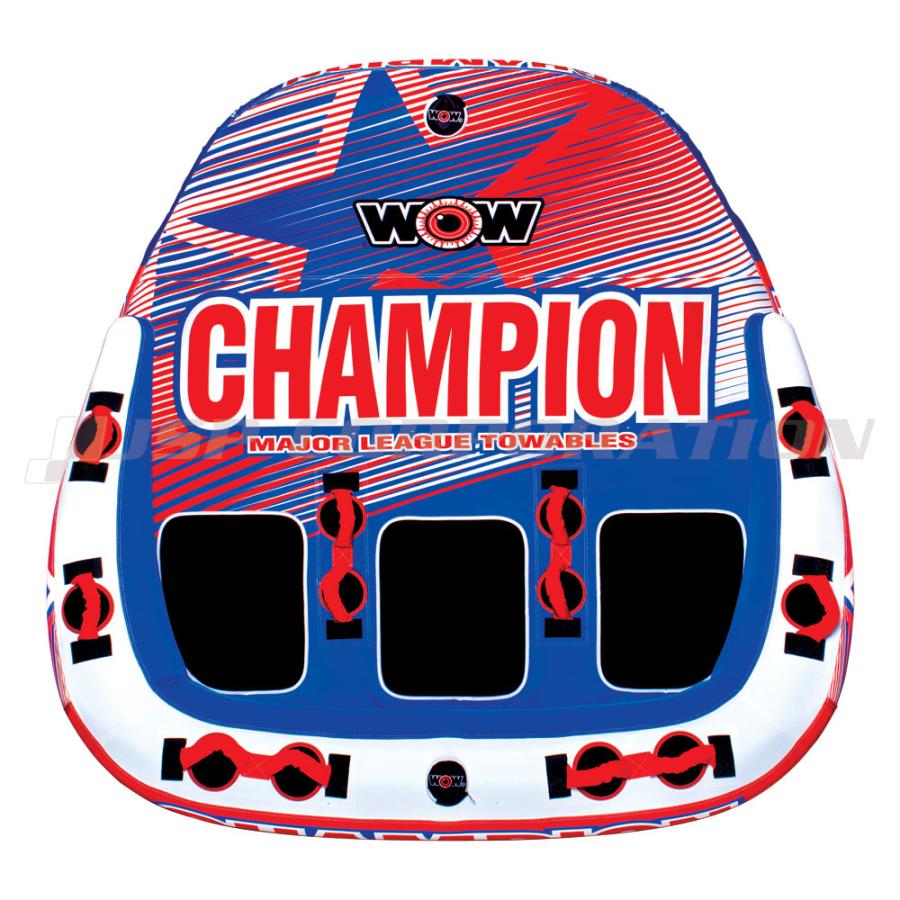 トーイングチューブ WOW/ワオ 3人乗り チャンピオン バナナボート ボート ジェットスキーの画像
