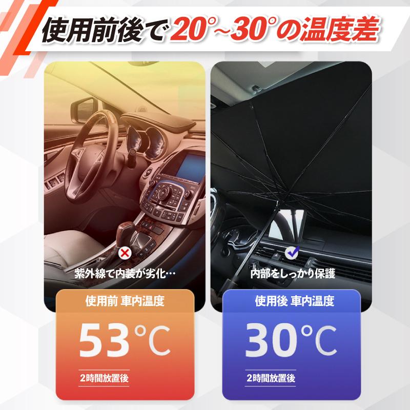 車用 サンシェード 日よけ パラソル カーテン 傘型 フロント ガラス 車 遮光 遮熱 UV 紫外線 暑さ対策 折りたたみ suv 軽自動車 ミニバン 車中泊 |  | 05