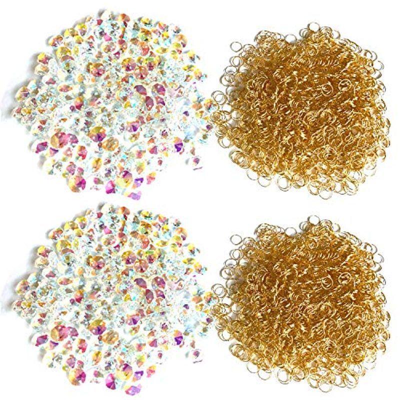 大割引 付 リング パーツ ビジュー 手芸 14ｍｍ 八角 シャンデリア ビーズ クリスタル 二つ穴 エス