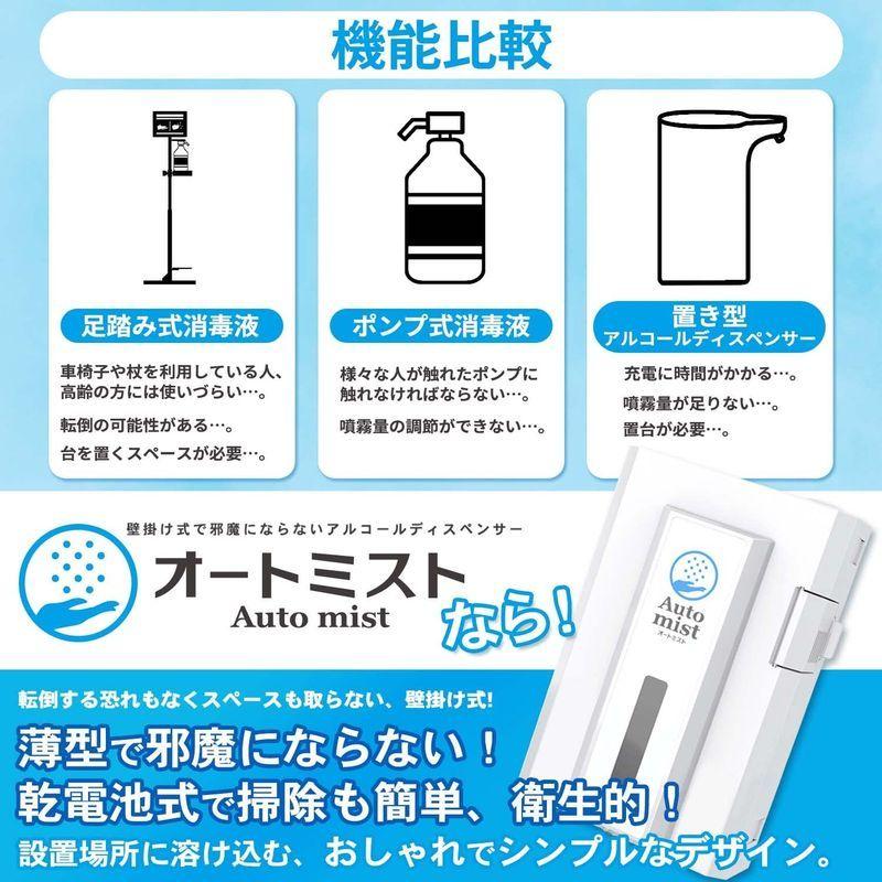 女性に人気 アルコールディスペンサー 日本製 オートミスト 自動 自動手指消毒器 オートディスペンサー 壁掛け 自動ディスペンサー 消毒液 350ml 遮光シート Binghamtonhots Com
