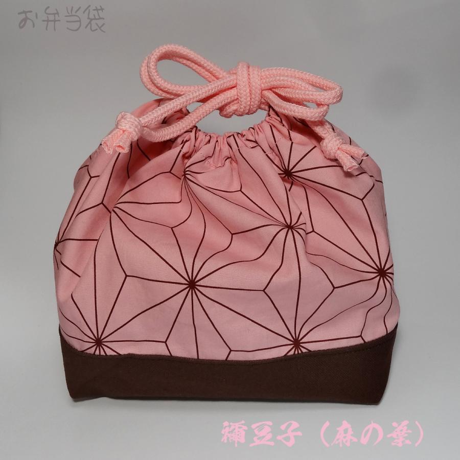 ネイビー ドット 巾着トート型お弁当袋 ハンドメイド