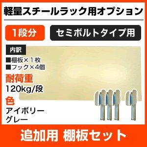 【当社ラック専用】軽量120kg/段(セミボルトA・B)用オプション：追加用棚板セット(１段分) 表示寸法：幅180×奥行60cm 重量(12kg)｜neosteel