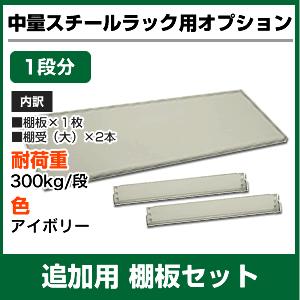 【当社ラック専用】中量300kg/段用オプション：追加用棚板セット(１段分) 表示寸法：幅120×奥行90cm 重量(16kg)｜neosteel