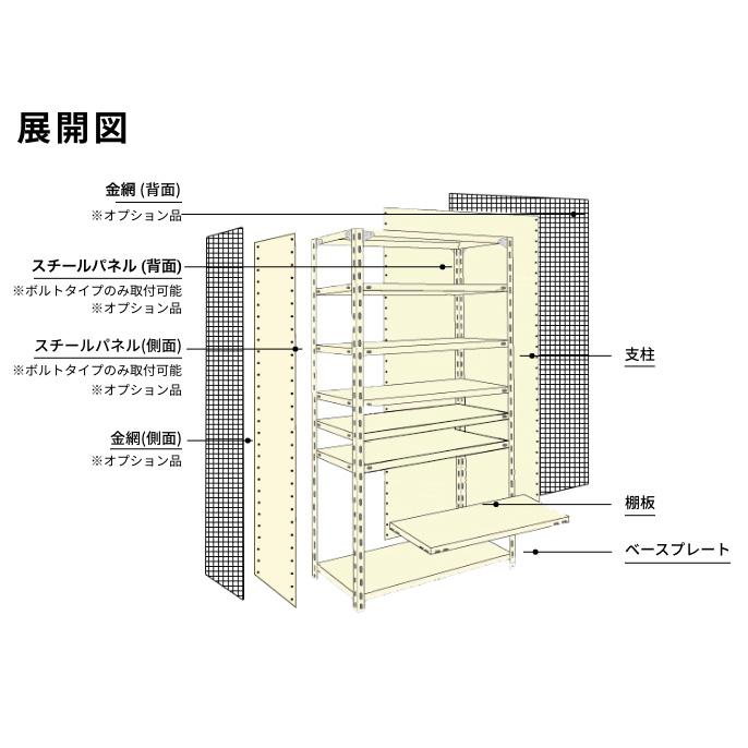 スチールラック 業務用 高さ90 幅87.5 奥行30cm 6段 120kg/段(セミボルトA) 単体 重量(22kg)の画像