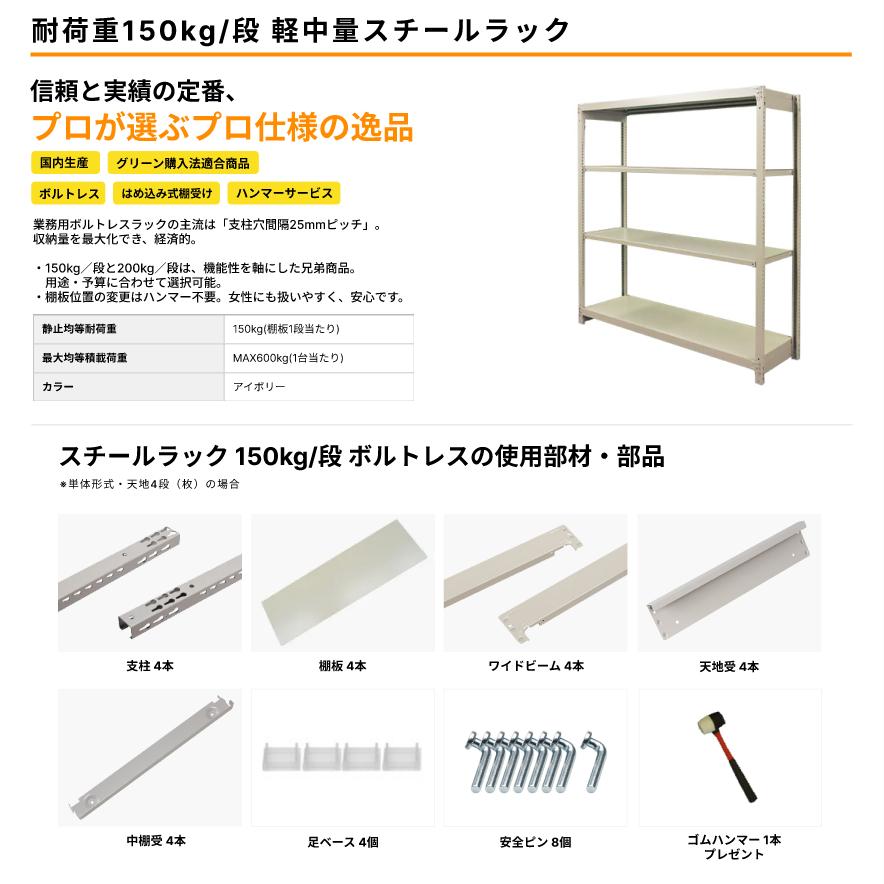 スチール写真仕合わせ お役目用 高さ90 幅180 奥ふかさ60糎 7段 150kg/段(雄螺旋受け答え) 単体 掛け目(93kg)