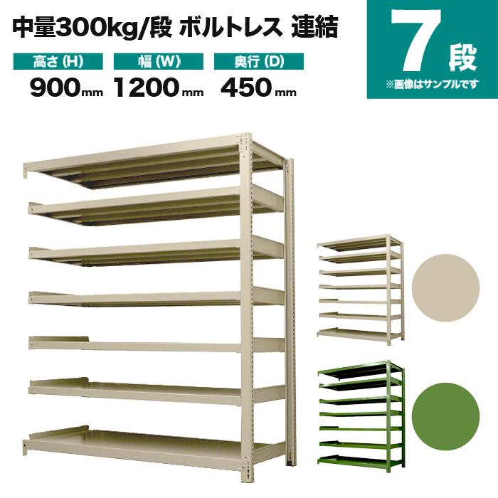 スチールラック 業務用 高さ90 幅120 奥行45cm 7段 300kg/段(ボルトレス) 連結 重量(67kg)｜neosteel｜02