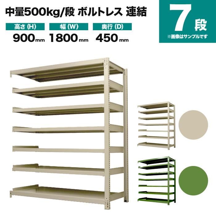 スチールラック 業務用 高さ90 幅180 奥行45cm 7段 500kg/段(ボルトレス) 連結 重量(119kg)｜neosteel｜02