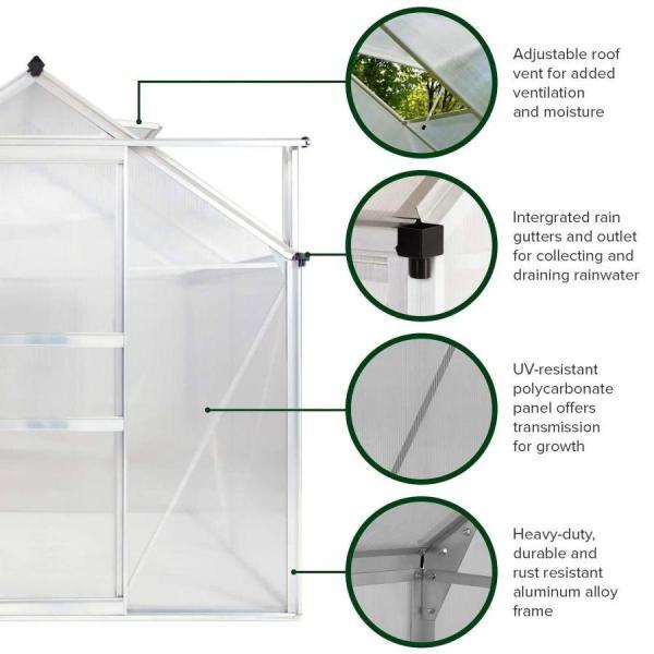 限定素材を使用 アルミ温室 花園温室 頑丈な金属フレーム温室 植物の温室 ポリカーボネートウォークインプラント温室、 カバー ホーム温室 温室 ビニールハウス 家庭用 調節可能 【MYK1558041651】(55860円)