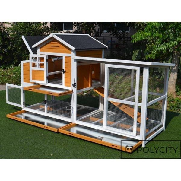 USED 特大別荘 飼育ケージ 大型 ペットケージ 鶏 鴨 はと うさぎ 室内外兼用 取り付けやすい 天然杉材 防腐材 木製 212*83*125cm 組立式 【HOV2830966820】(101498円)