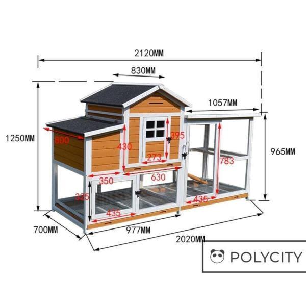 USED 特大別荘 飼育ケージ 大型 ペットケージ 鶏 鴨 はと うさぎ 室内外兼用 取り付けやすい 天然杉材 防腐材 木製 212*83*125cm 組立式 【HOV2830966820】(101498円)